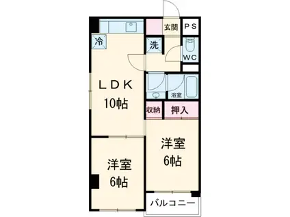 メゾン・ド・スリーズ(2LDK/3階)の間取り写真