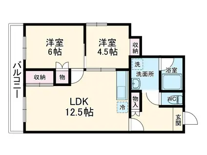 神谷ハイツ(2LDK/3階)の間取り写真