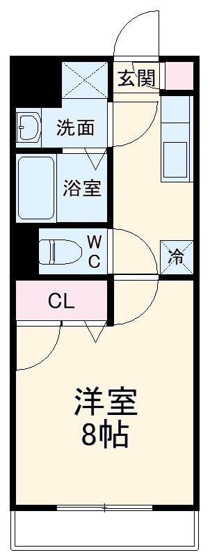 ポレール(1K/2階)の間取り写真