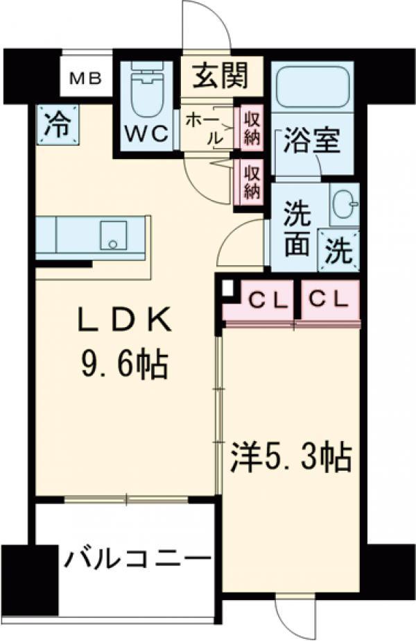 山手線 五反田駅 徒歩5分 12階建 築9年(1LDK/2階)の間取り写真