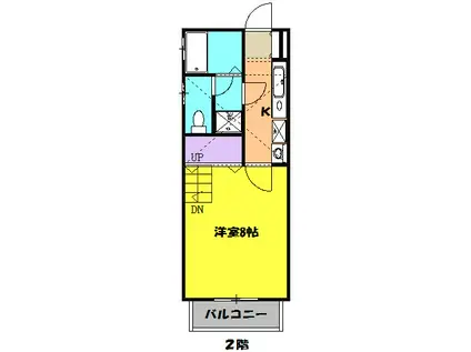 メゾンプティオラージュ(1K/2階)の間取り写真