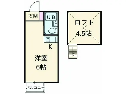 第6コーポ稲垣(ワンルーム/2階)の間取り写真