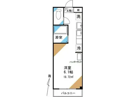 グランディオーソ(ワンルーム/2階)の間取り写真