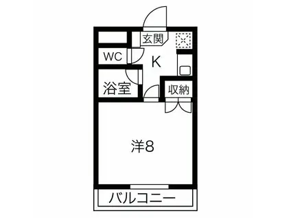 リニューアル37(1K/2階)の間取り写真