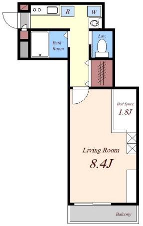 LAPULE PARTⅡ(1K/1階)の間取り写真