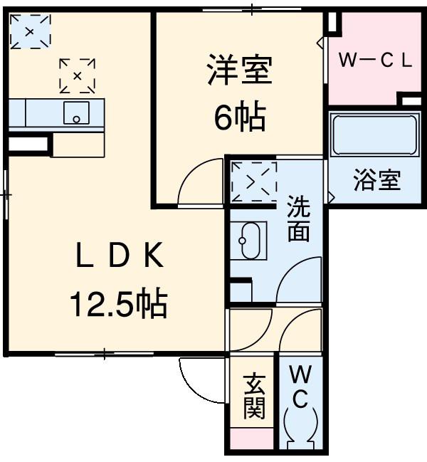 メゾン春(1LDK)の間取り写真