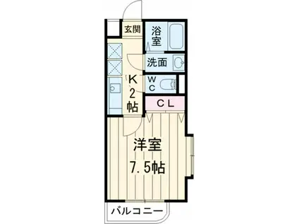 ガレットⅥ(1K/2階)の間取り写真
