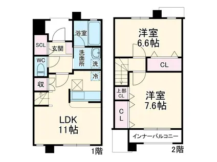 フロンティア２１(2LDK)の間取り写真