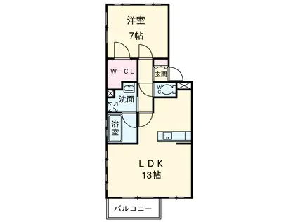 レガーロ陣中(1LDK/1階)の間取り写真