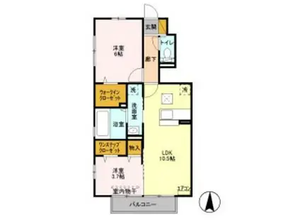 ルーチェ(2LDK/1階)の間取り写真