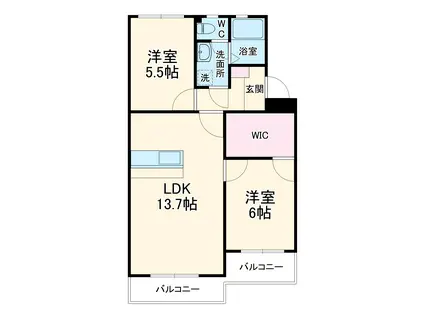 マンションクリエイト(2LDK/2階)の間取り写真