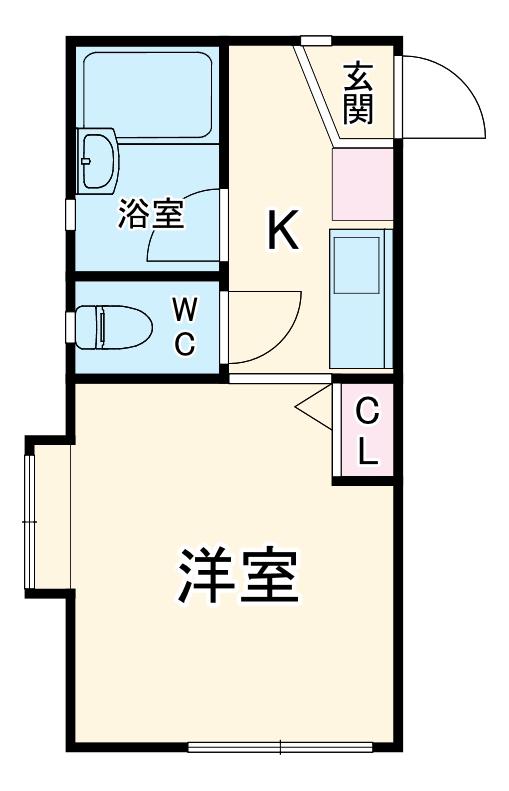 ヒルズ県立大学(1K/1階)の間取り写真