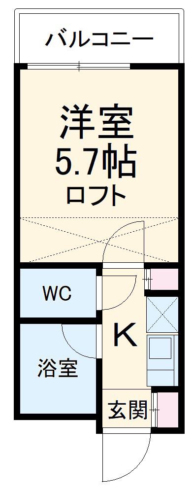 アップル春日井(1K/2階)の間取り写真