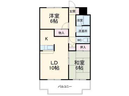 フクロクハイマンション3号館(2LDK/10階)の間取り写真