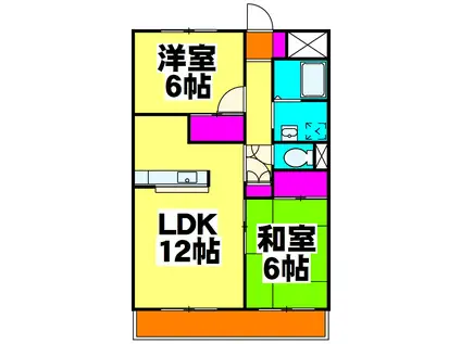 フクロクハイマンション3号館(2LDK/6階)の間取り写真
