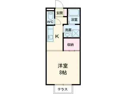 コリーヌB(1K/1階)の間取り写真