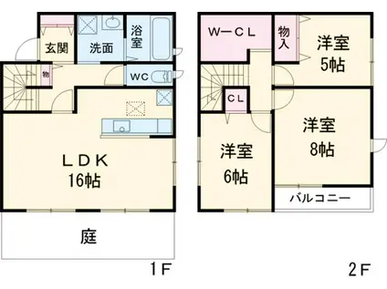 名鉄三河線 土橋駅(愛知) 徒歩15分 2階建 築12年(3LDK)の間取り写真