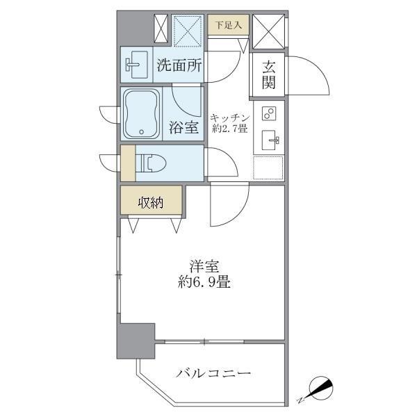 CROSS POINT AKABANE(1K/7階)の間取り写真