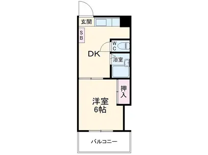 平沼 第2ビル(1DK/3階)の間取り写真