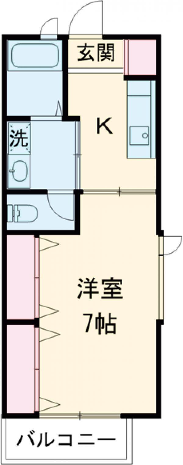 Mメゾン(1K/1階)の間取り写真