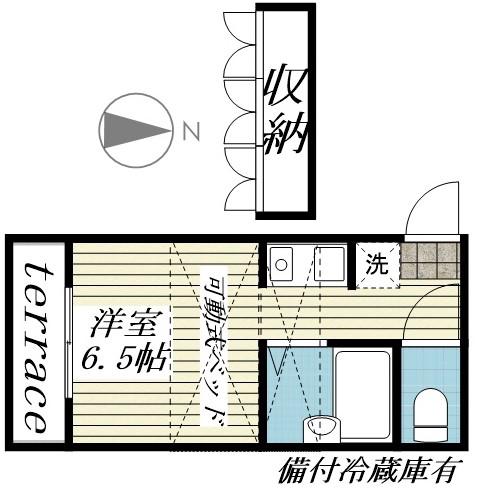 パンシオン宮原NO.1(ワンルーム/1階)の間取り写真