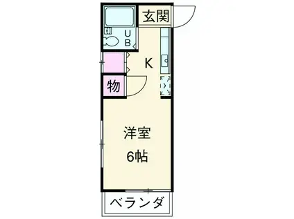 メープル安東(ワンルーム/1階)の間取り写真