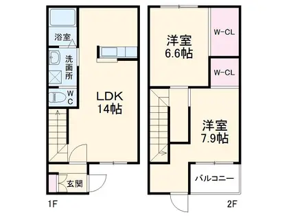カーサ・ルーチェ(2LDK)の間取り写真
