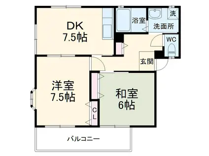 EPOCH(2DK/3階)の間取り写真