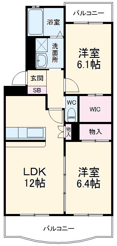 ティアラⅧ(2LDK/1階)の間取り写真