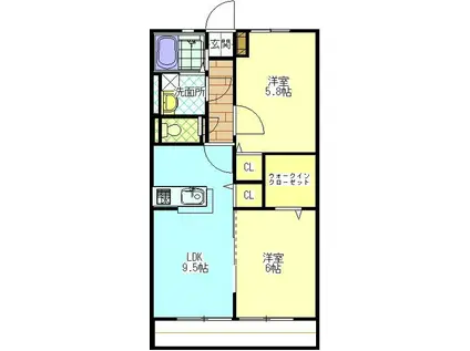 ル・コルビュジエⅡ(2LDK/1階)の間取り写真