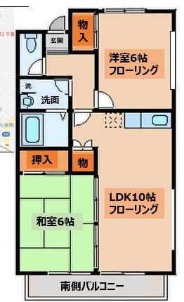 パークハウス若宮(2LDK/2階)の間取り写真
