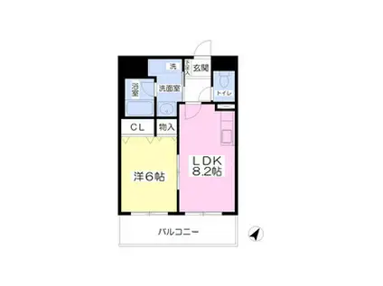 マーレブレッソ(1DK/1階)の間取り写真