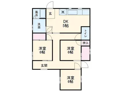 関西本線 南四日市駅 徒歩13分 1階建 築30年(3DK)の間取り写真