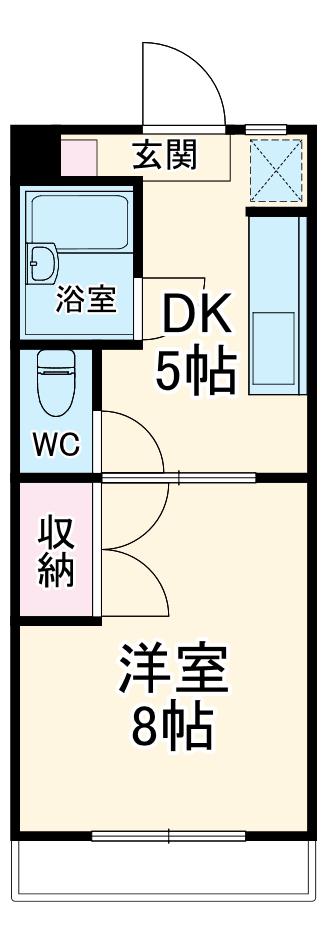 ハウスグラミーⅠ(1DK/1階)の間取り写真
