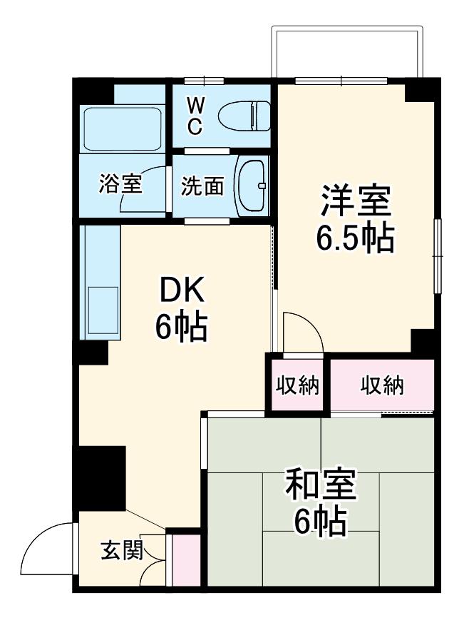 COMS1(2DK/3階)の間取り写真