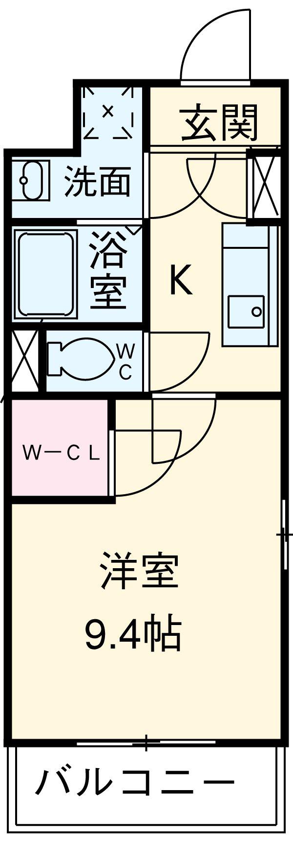 S-FORT四日市元町(1K/2階)の間取り写真