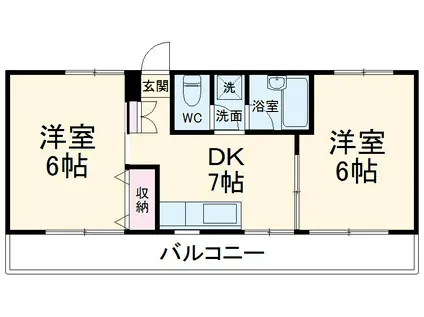 レジデンス日広(2DK/3階)の間取り写真