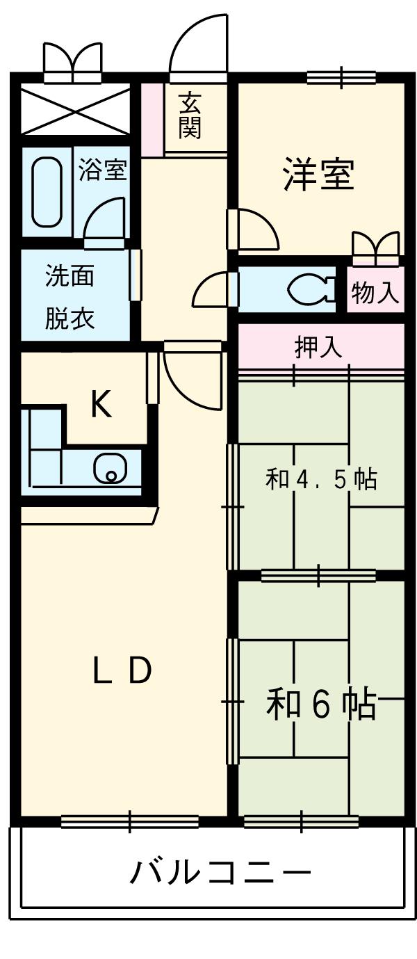 メゾン太平洋(3LDK/6階)の間取り写真