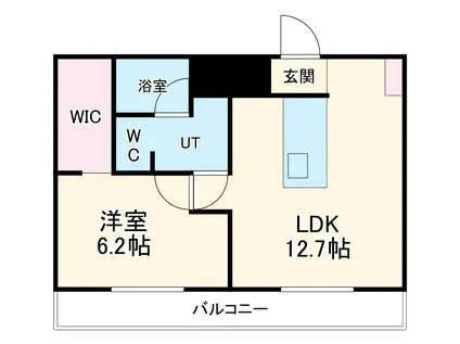 コム四日市(1LDK/1階)の間取り写真