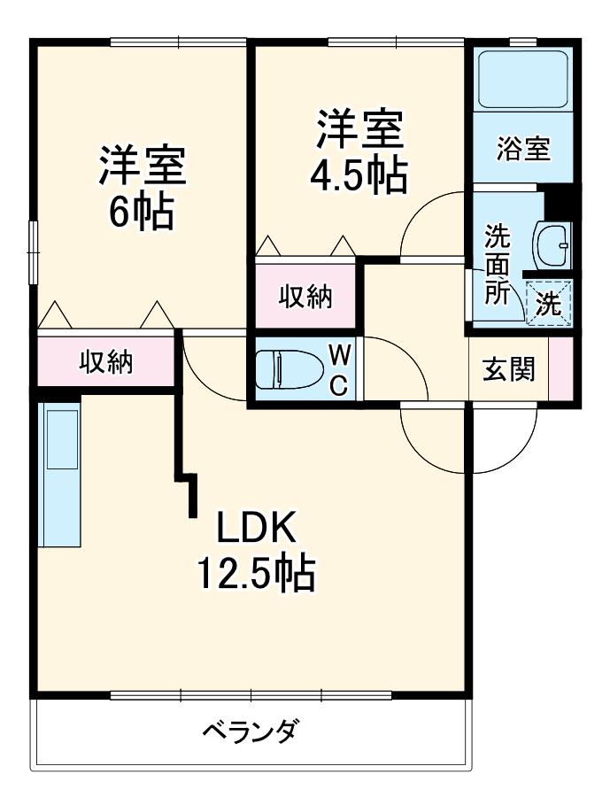 CREAOHIWA(2LDK/1階)の間取り写真