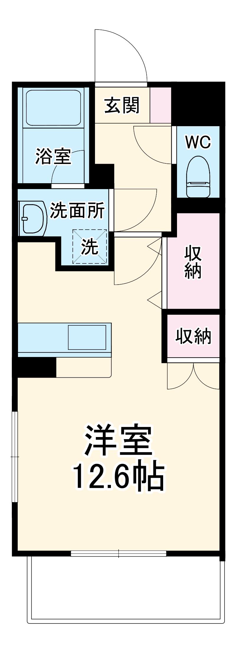 サウス VERUSHINA(1K/1階)の間取り写真