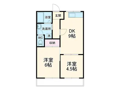 コーポラス白針(2DK/2階)の間取り写真