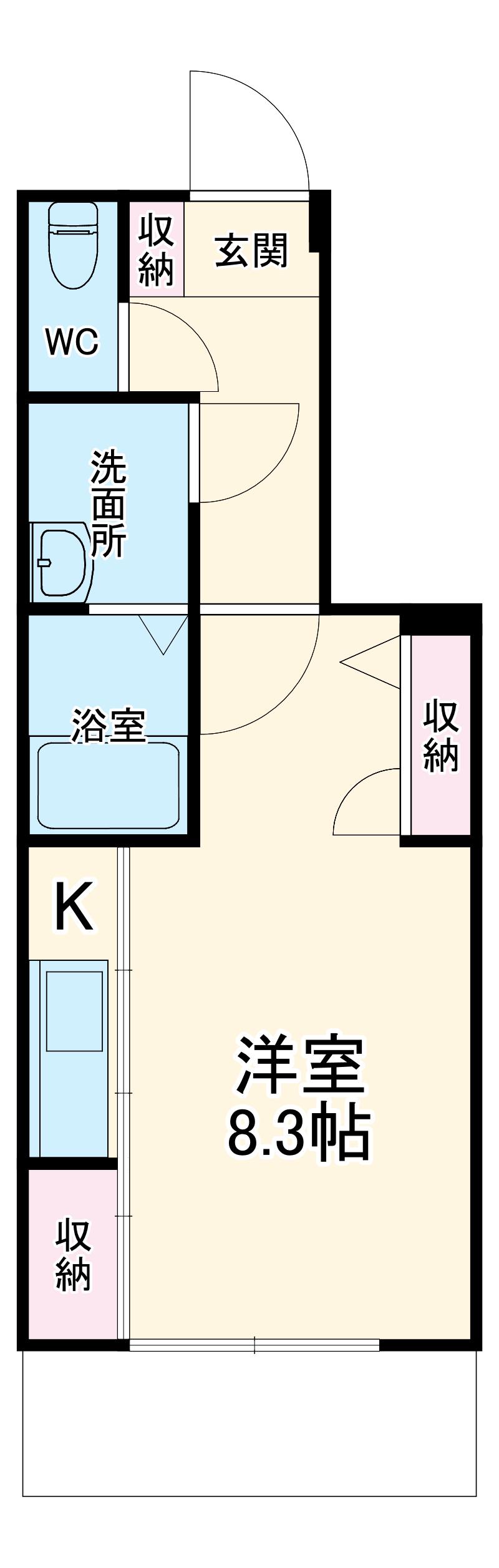 COCOハウス(ワンルーム/1階)の間取り写真