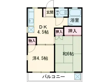 サンクレスト桜新町(2DK/2階)の間取り写真