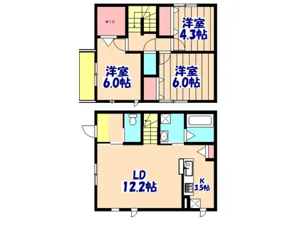 京成電鉄本線 大神宮下駅 徒歩8分 2階建 築9年(3LDK)の間取り写真