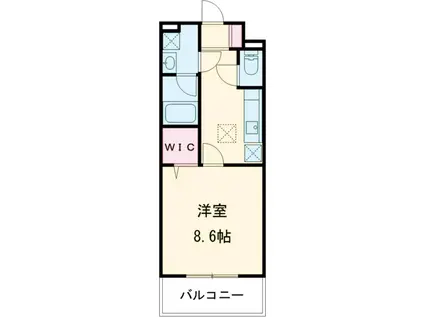 カルム34(1K/2階)の間取り写真