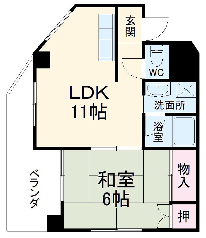 末広マンション(1LDK/8階)の間取り写真