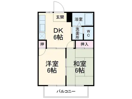 シェルティーKUWAGOⅡ(2DK/1階)の間取り写真