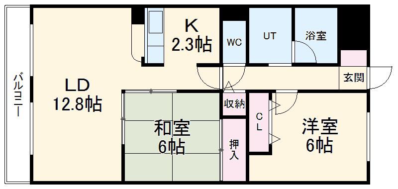 フォーサイト南鶉(2LDK/4階)の間取り写真
