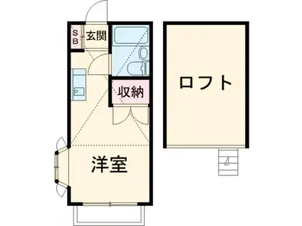 レジデンス六番館(ワンルーム/2階)の間取り写真